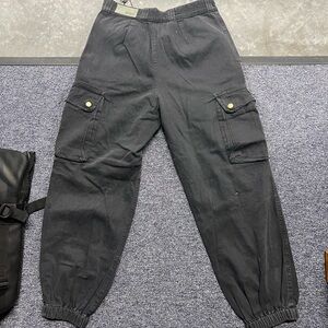 Carmar Black Cargo Pants with Elastic Cuffs